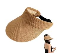 Whimsigulp Ladies Wide Brim Straw Sun Hat UPF 50+ - Chic Summer Beach Hat with Ponytail Hole, Foldable Travel Essential for Elegant Holiday & Garden Days