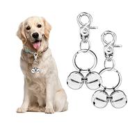 Whimsii Cat & Dog Collar Bell, Pack of 2, Extra Loud Dog Bell for Pet Tracking & Saving Wildlife, Birds, Durable Iron Split Ring & Lobster Bell Clip (Silver)