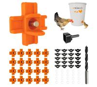 Whimsii Chicken Waterer Nipples (20 Pack), Horizontal Side Mount, Anti-Leak Automatic Water System for Poultry, Suitable for Chickens, Duck, Quail, Pack of, Includes Drill Bit & Installation Tool