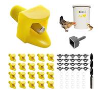 Whimsii Chicken Waterer Nipples, Horizontal Side Mount, Anti-Leak Automatic Water System for Poultry, Suitable for Chickens, Duck, Quail, Pack of, Includes Drill Bit & Installation Tool