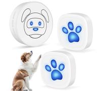 Whimsii Dog Doorbell, Wireless Ring Bell to Go Outside, IP55 Waterproof Buttons, 55 Melodies, 4 Volume Levels & 950ft Range (White, 1 Reciever 2 Transmitters)