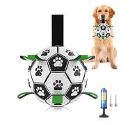 Whimsii Dog Football 8 Inch for Medium/Large breed, Interactive Dog Toy With Grab Tabs, Durable Dog Ball, Tug of War, Water Play