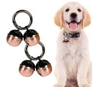 Whimsii Extra Loud Cat & Dog Bell for Collar, Pet Tracker & Falconry, Durable Brass Collar Charms with Swivel Lobster Clasp (Rose Gold & Black, 2 Pack)