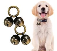 Whimsii Extra Loud Cat & Dog Bell for Collar, Pet Tracker & Falconry, Durable Brass Collar Charms with Swivel Lobster Clasp (Bronze&Black, 2 Pack)
