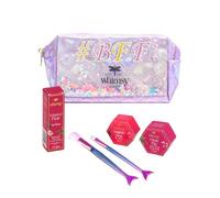 Whimsy Beauty 5-Piece Organic Makeup Kit for Girls, Preteens & Teens | Safe & Skin-Friendly Beauty Set | Non-Toxic Real Toy Makeup | Eye Glitter, Lip Cheek Tint, Kids Lip Gloss & Mermaid Brushes