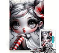 Whimsy Gothic Poppy Girl Adults 1000 Pieces Puzzle Mind Training Fun Burr Free Clean Cut Pieces Heartwarming Gathering Activity (38x26cm)