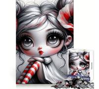 Whimsy Gothic Poppy Girl Puzzle for Adults 1000 Pieces Brain Capacity Tranquil Pastime Secure Lock Creative Gift (38x26cm)