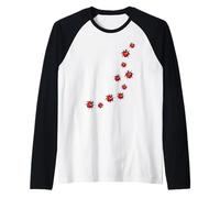 Whimsy Twee Ladybug Trail Heart Cute Summer Raglan Baseball Tee