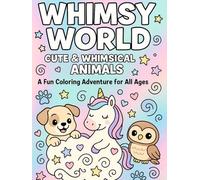 Whimsy World: Cute & Whimsical Animals Coloring Book: 45 Adorable Animal Designs for Kids, Teens & Adults | Stress Relief & Relaxation Coloring Bo
