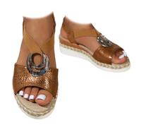 Whimsyard 2025 Comfortable Orthopedic Wedge Sandals,Womens Platform Wedge Sandals Casual Open Toe Comfortable Ladies Outdoor Walking Beach Shoes Dress With Arch Support (Brown,4)