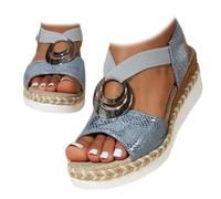 Whimsyard 2025 Comfortable Orthopedic Wedge Sandals,Womens Platform Wedge Sandals Casual Open Toe Comfortable Ladies Outdoor Walking Beach Shoes Dress With Arch Support (Blue,8.5)