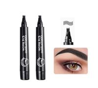 Whimsyard Eyebrow Pencil, Whimsyard Microblading Eyebrow Pen, 3D Waterproof Microblading Eyebrow Pen Whimsyard, 4 Tip Eyebrow Pencil Waterproof, Smudge Proof, Sweat Proof (black 2pcs)
