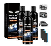 Whimsyard Headlight Restorer, Automotive Headlamp Restoration Fluid Kit, Car Headlight Cleaner, Headlights Cleaner and Restorer Coating Kit for Yellow Lights Long-Lasting Clarity (3Pcs)