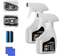 Whimsyard Headlight Restorer, Whimsyard Headlight Cleaner, Whims Yard Heavy Duty Cleaner, Headlamp Restoration Kit, Enhanced Coating Refurbisher, Improve Nighttime Visibility (2Pcs)