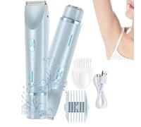 Whimsyard Shaver for Women,Dual Head Shaver Women,Comfort 2 in 1 Electric Lady Shavers,Bikini Trimmer for Womens,Painless Electric Razors for Skin,IPX7 Waterproof Wet and Dry Hair Trimmer (Blue)