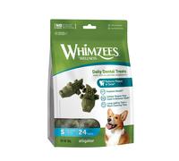 WHIMZEES Alligator S, 24pc Small Dog Dental Stix Natural, Grain/RawhideFree