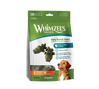 WHIMZEES By Wellness Alligator, Dog Dental Sticks, 6 Pieces, Size L, Dog Chews for Large Breeds, Natural, Grain-Free, Rawhide-Free, Vegetarian, No Added Sugar