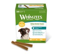 WHIMZEES By Wellness Stix, Dental Sticks, 30 Pieces (1 Month Supply), Size Chews for Medium Breeds, Natural, Grain-Free, Rawhide-Free, Vegetarian