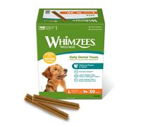 WHIMZEES By Wellness Stix, Dog Dental Sticks, 30 Pieces (1 Month Supply), Size L, Dog Chews for Large Breeds, Natural, Grain-Free, Rawhide-Free, Veget