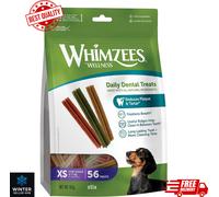 WHIMZEES by Wellness Stix, Dog Dental Sticks, 56 Pieces, Size XS, Dog Chews for