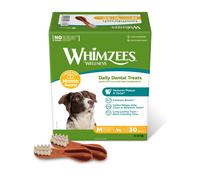 WHIMZEES By Wellness Toothbrush, Month Box, Natural and Grain-Free Dog Chews, Dog Dental Sticks for Medium Breeds, 30 Pieces (One Month Supply), Size