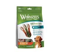 WHIMZEES By Wellness Toothbrush, Natural and Grain-Free Dog Chews, Dog Dental Sticks for Large Breeds, 6 Pieces, Size L