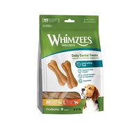 Whimzees Rice Bone Dog Dental Treats M/L – Natural, Grain-Free, Rawhide-Free, Vegetarian, 9 Pack