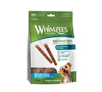 WHIMZEES Veggie Sausage S, 28 Pieces - Size S | Long-lasting Dog Dental Sticks for Small Breeds, Natural and Grain Free, Rawhide-Free, Vegetarian, No Added Sugar