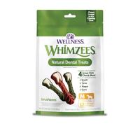 Whimzees Wellness Brushzees Dog Dental Treats, Natural Chews, Medium Size Stick, (12 Count)