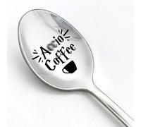WHING Accio Coffee Ice Cream Engraved Stainless Steel Spoon for Coffee tea lovers, Book Lover Bookworm Friends Harry Potter Fan Birthday, Valentine, Christmas Gift