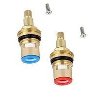 WhioveC 2 Pcs Replacement Tap Valves Universal Disc Cartridge Insert Faucet Valve Hot and Cold Cartridge for Gland Quarter Turn 1/2 in Bathroom Kitchen Tap