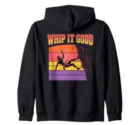 Whip It Good Rock Climbing Rappelling Retro Zip Hoodie