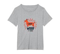 Whip Woof It Good: Playful Dog Lover T-Shirt, Women's Plus, Heather Grey, 2X