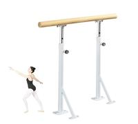 WHIPIN Barreballet Bar, Free Standing Ballet Bars, Height Adjustable Dance Stick, Dancing Stretching Barre, Floor-Mounted Dance Bar for Stretching, Ballet Training, Home, School(White,150cm/59.1in)