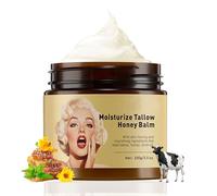 Whipped Beef Tallow and Honey Balm, Grass-Fed Beef Tallow & Raw Wild Honey Blend Moisturizer, 3.5oz, Tallow Face Moisturizer Body & Face Moisturizer Infuses the Body with honey To Moisturize the Skin