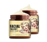 Whipped Beef Tallow and Honey Balm, Grass Fed Grass Finished Face Cream, Tallow Moisturiser, Hydrating Face and Body Balm, Deeply Nourishing Skin Care, 4.23 oz (2 Pcs)