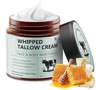 Whipped Beef Tallow Balm, Organic Beef Tallow for Skin, 100% Grass Fed Whipped Beef Tallow with Honey, Beef Tallow Skin Care for Face Long-Lasting Moisturizer Body Lotion Skin Care for Sensitive Skin