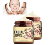 Whipped Beef Tallow Honey Balm, Grass Fed Grass Finished Face Cream, Tallow Face Moisturizer, Beef Tallow for Skin, Moisturizing Face and Body Lotion, Skin Repair Skincare Made 4.23oz (2 pcs)