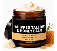 Whipped Tallow and Honey Balm, Grass-Fed Beef Tallow Face Cream & Body Moisturiser, Fluffy Texture Natural Skincare for Dry Sensitive Skin, Fast Absorbing Non-Sticky Gentle Formula for All Skin Types