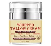Whipped Tallow Cream for Face & Body, Grass Fed Beef Tallow Face Moisturizer, Organic Face Cream with Olive Oil, Nourishing and Hydrating Skin Care Tallow Balm 50g