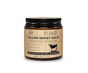 Whipped Tallow Cream For Face & Body - Grass-fed Beef Tallow With Natural Honey & Beeswax - Deep Hydration Oil-free Moisturiser For All Skin - 120g Unscented Fast Absorbing