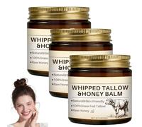 Whipped Tallow Honey Balm, Moisturizer for Face & Body, Handmade Beef Tallow Skin Care, Lightweight Non-Greasy Moisturizer Nourishing Cream for Dry Skin (3)