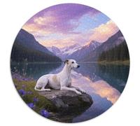 Whippet 1000pc Round Puzzle with Pet Dog, Offers A Relaxing Yet Challenging Experience, Brilliant for Mindfulness Practice 1000pcs (67.5x67.5cm)