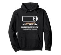 Whippet Battery Low Funny Whippet Dog Needs Treats Dog Mama Pullover Hoodie