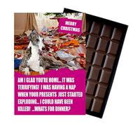 Whippet Boxed Chocolate Christmas Card Silly Xmas Present Dog Owners Funny Stocking Filler Secret Santa for Men Women 100 Gram Greeting Card Treat Him or Her