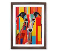 Whippet Constructivism No.3 Framed Wall Art Print, Ready to Hang Picture for Living Room Bedroom Home Office, Walnut A2 (48 x 66 cm)