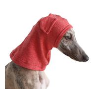 Whippet Cotton Hat,Cute Bear Ears Italian Greyhound Cap,Slim Dog Headwear Neck Wrap Calming Hat Ear Protection Hats for Samll Medium Dogs_L(Red)