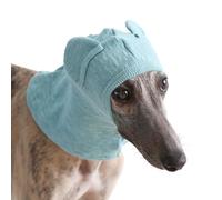Whippet Cotton Hat,Cute Bear Ears Italian Greyhound Cap,Slim Dog Headwear Neck Wrap Calming Hat Ear Protection Hats for Samll Medium Dogs_L(Light Green)