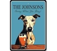 Whippet Dog Custom Serving What You Bring Sign