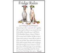Whippet Dog Gift - Fridge Rules - Large Fun flexible Fridge Magnet- size 16cms x 10 cms (approx. 6" x4")